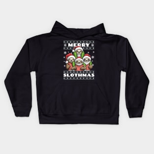 Merry Slothmas Kids Hoodie